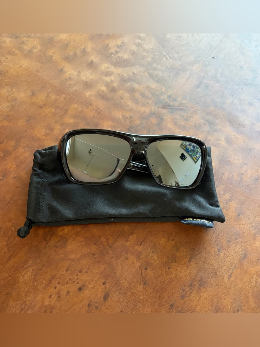 Black Oakley Chaminade Polarized Sunglasses with Microfiber Bag and Hard Case